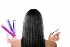 Black hair and hairdresser's tools
